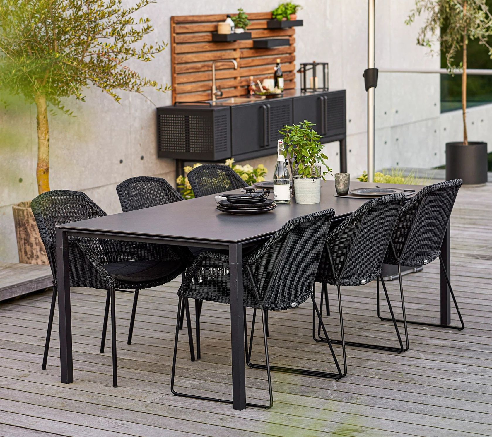 Cane-line Breeze collection in hand-woven Cane-line Weave, outdoor lounge and dining